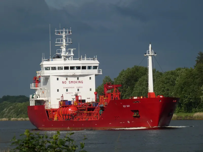 The Key Bay, a converted oil tanker owned by the Norwegian company Mowi, a major grower of farmed salmon. This ship and Norway’s use of fish oil to produce much of the world’s salmon have been the focus of critical news coverage for years, quite often faulting the industry for its role in depleting Mauritanian fish stocks and food security.
